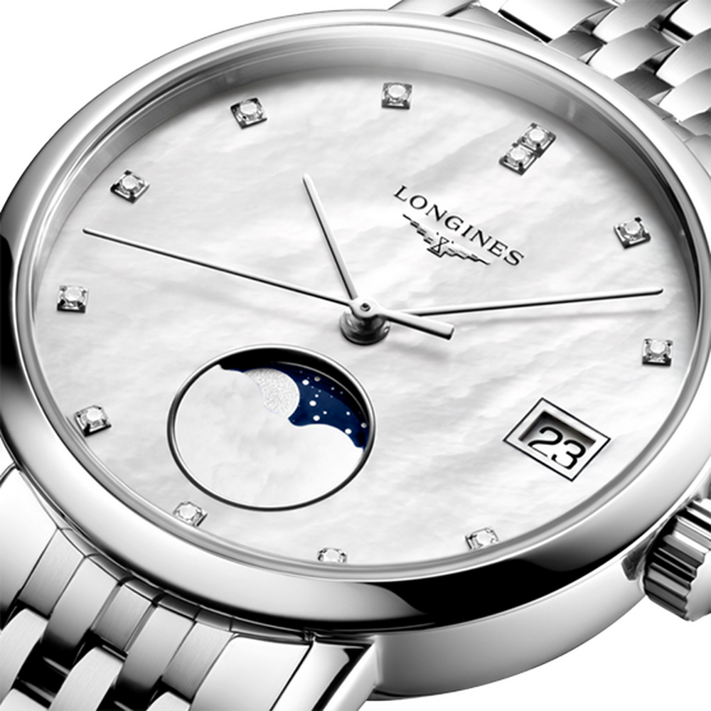 Longines Elegant Diamond Quarz Mondphase 30mm