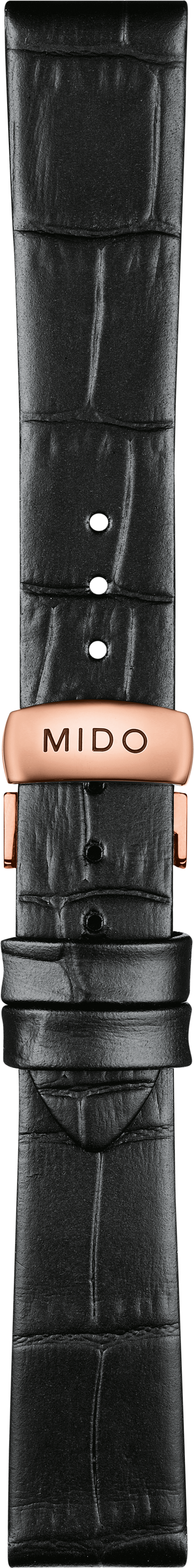 Mido Belluna black cowhide leather strap