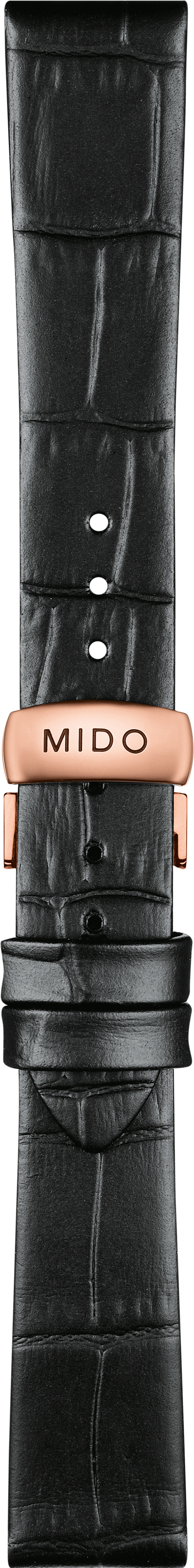 Mido Baroncelli schwarzes Rindsleder-Armband