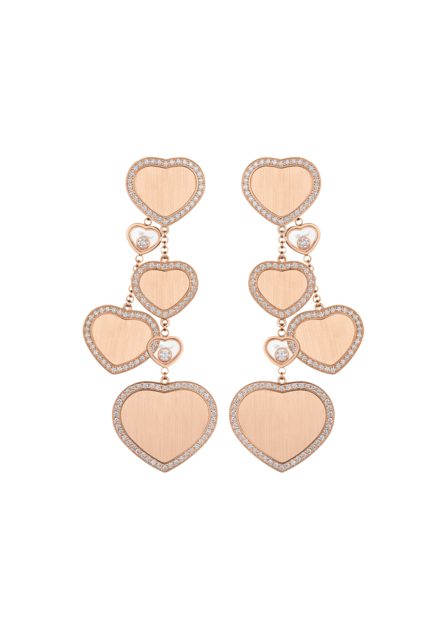 Chopard Happy Hearts Golden Hearts Earrings