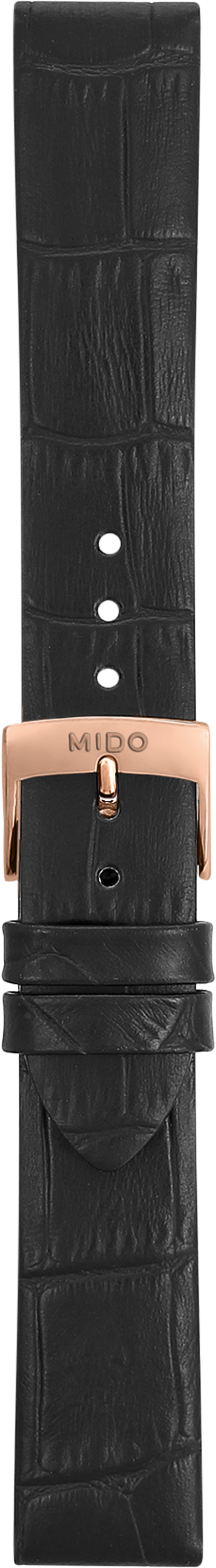 Mido Baroncelli black cowhide leather strap