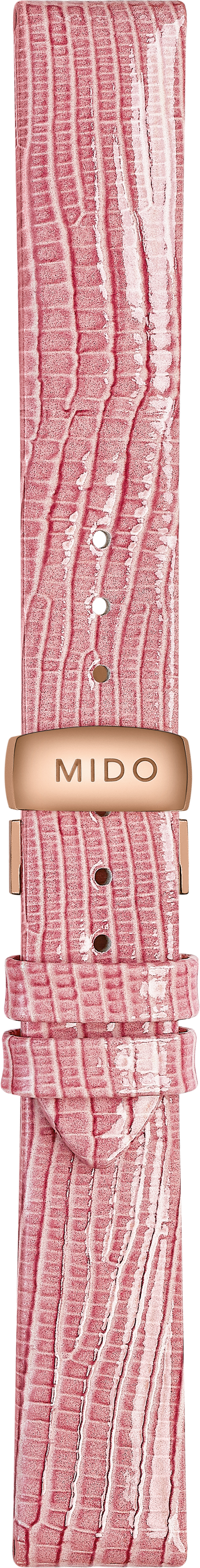 Mido Rainflower pink cowhide leather strap