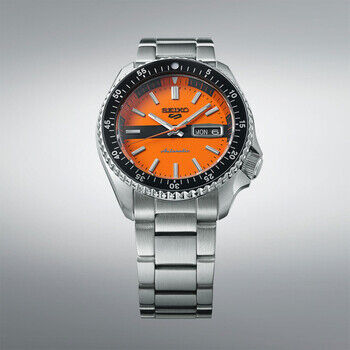  mann uhr seiko 5 sports zifferblatt orange automatisches uhrwerk 4R36 afde4b04af7c75bcf