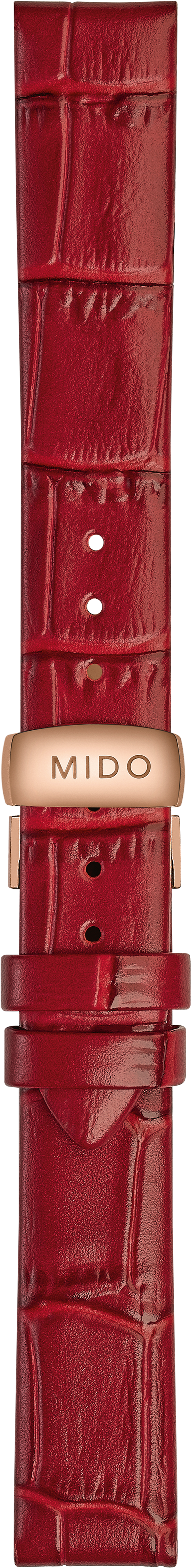 Mido Rainflower red cowhide leather bracelet