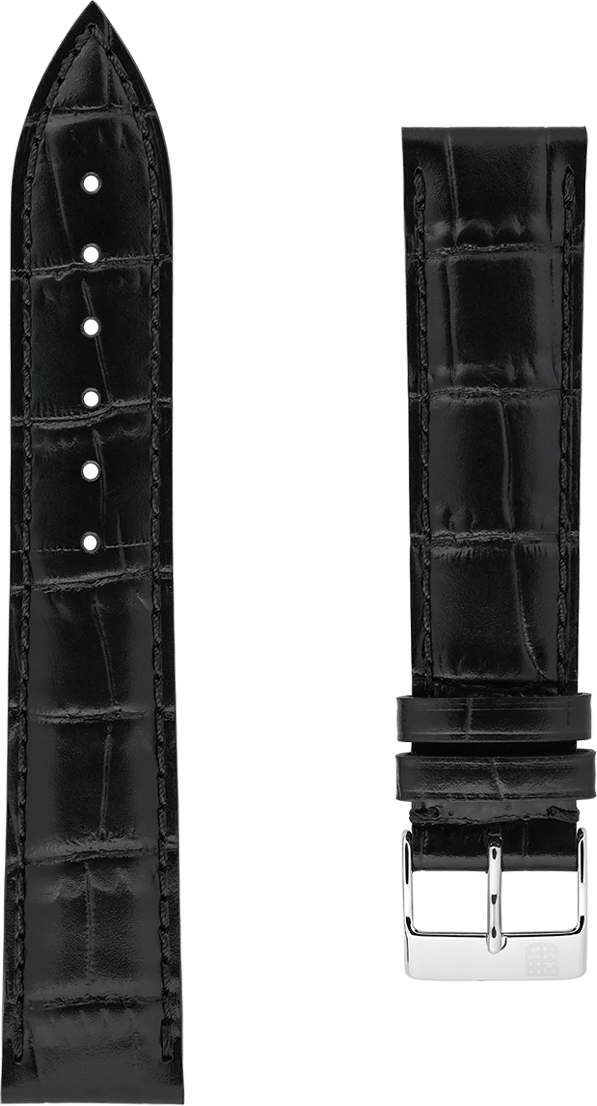Frederique Constant schwarzes Kalbsleder-Uhrenarmband 20 x 18 mm