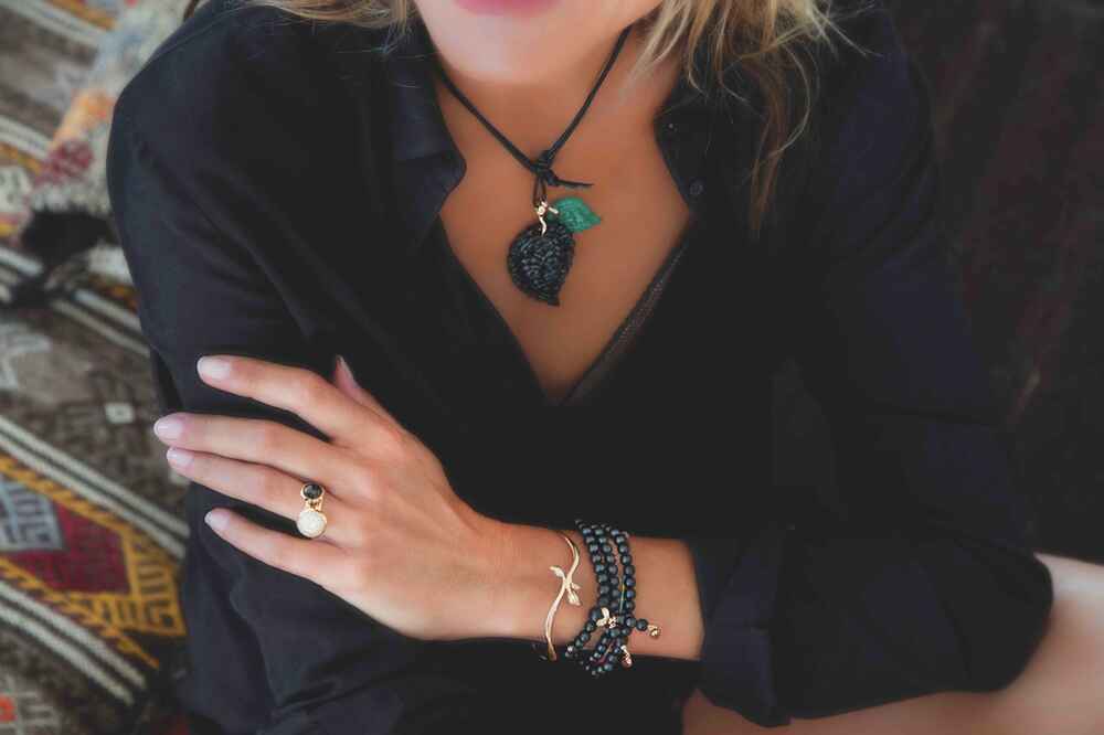 Tamara Comolli India Ebony Plain Ebenholz-Armband und Halskette