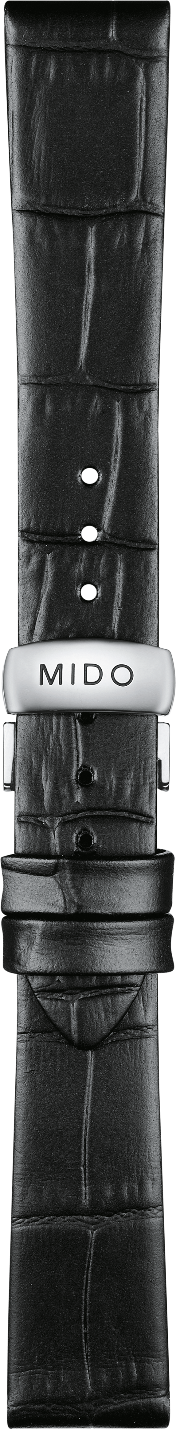 Mido Baroncelli black cowhide leather strap