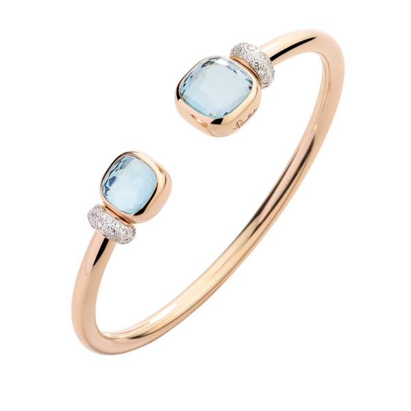 Pomellato Nudo Classic & Petit with Sky Topaz Bangle