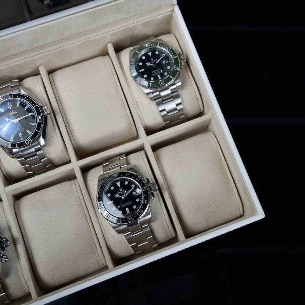 Heisse & Söhne Stapelbares Schmuckkästchen Mirage XL - Oberteil: Uhrenbox für 12 Uhren