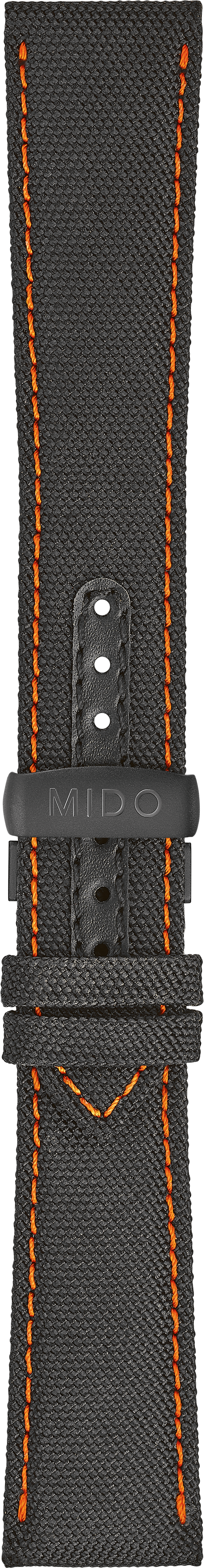 Mido Commander schwarzes Kalbsleder-Armband