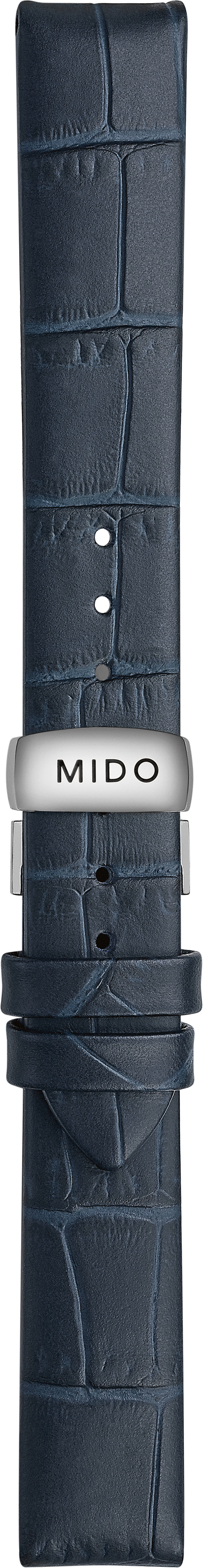 Mido Rainflower blue cowhide leather strap