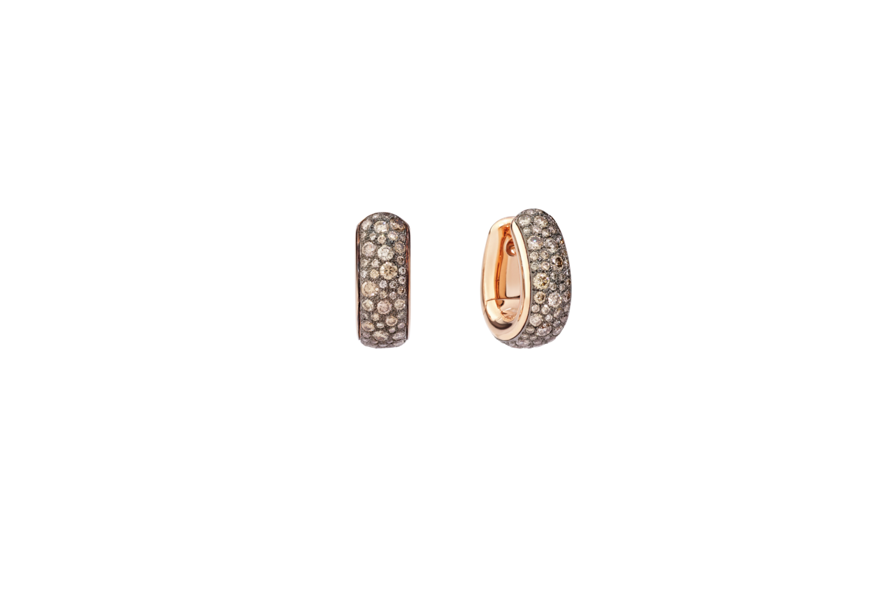 80201 ICONICA earrings in rose gold and brown diamonds by Pomellatotest f64b0171fce9f179d