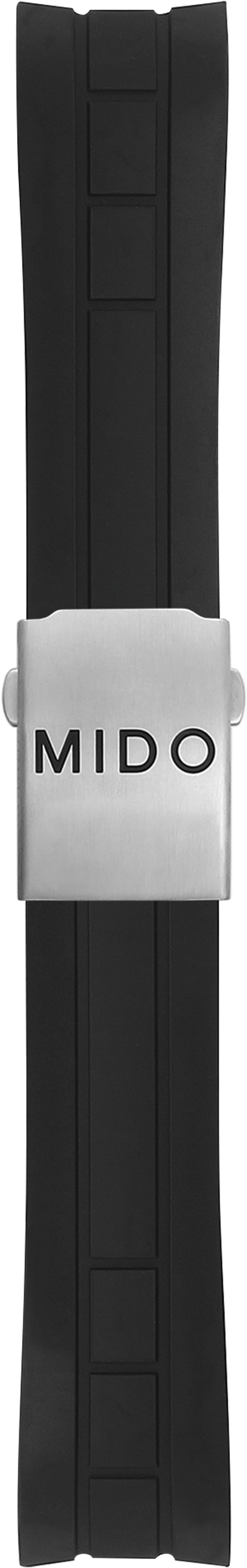 Mido Multifort black rubber strap