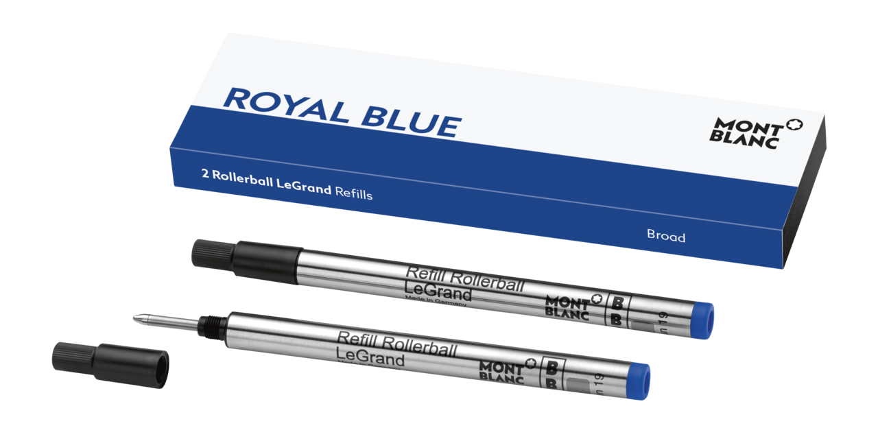 Montblanc 2 rollerball refills (B), Royal Blue