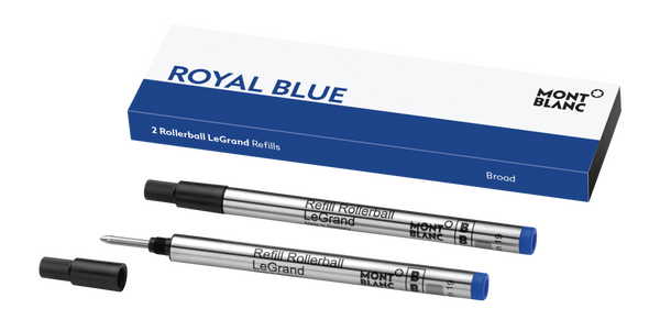 Montblanc 2 rollerball refills (B), Royal Blue
