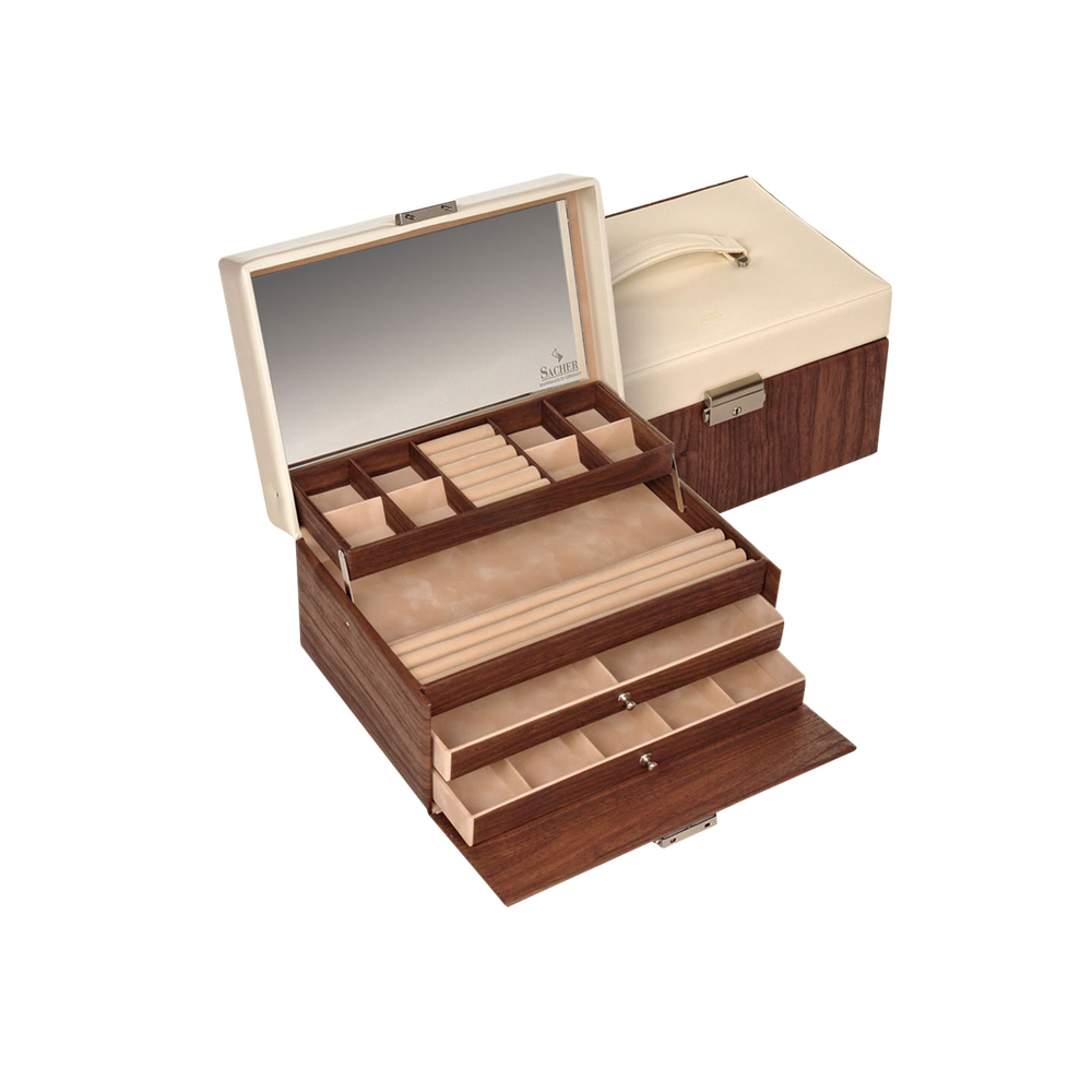 Sacher Jewelry Case Jette - Brown/White