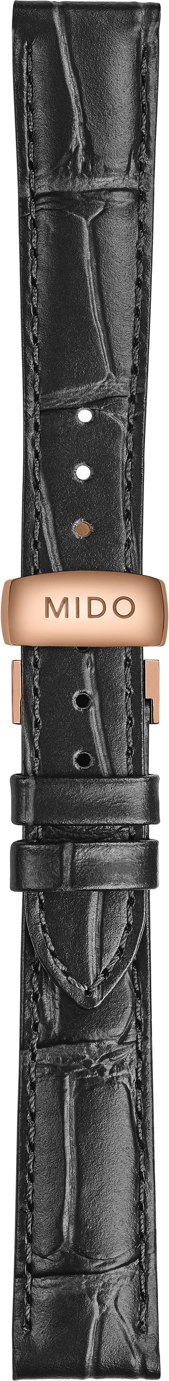 Mido Baroncelli black cowhide leather strap