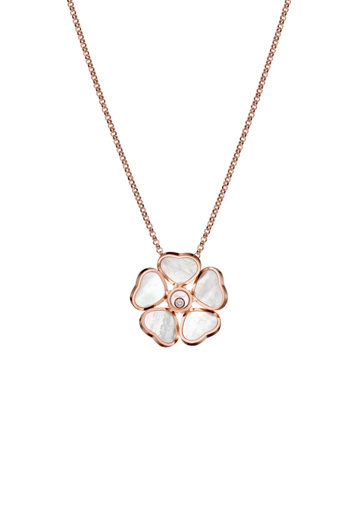 Chopard Happy Hearts Flowers Necklace with...