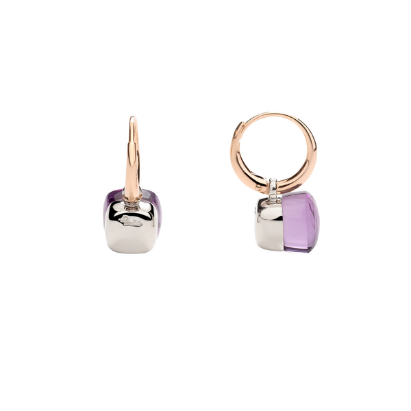 POB2010 O6000 000OI 030 Pomellato nudo petit earrings rose gold 18kt white gold 18kt amethyst a61b2f3163af1a5a8