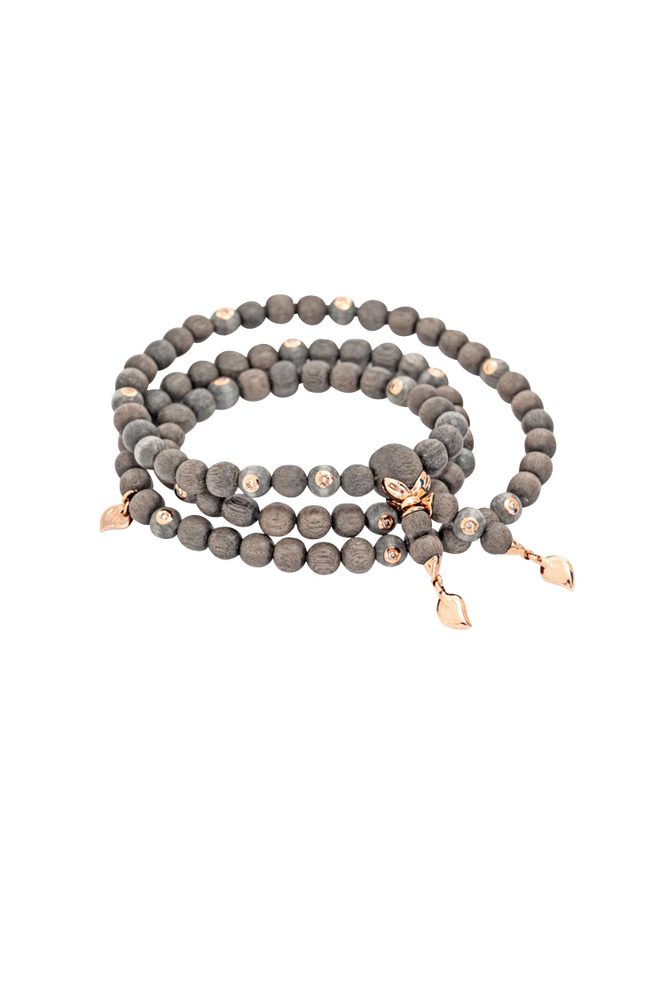 Tamara Comolli India Greywood with 20 diamonds bracelet and necklace