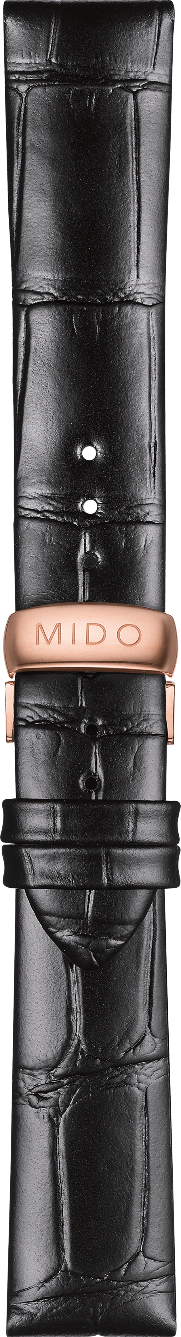 Mido Baroncelli black cowhide leather strap
