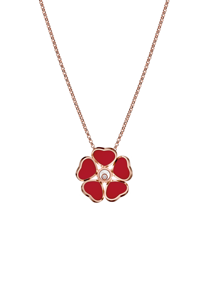 Chopard Happy Hearts Flowers Necklace with...