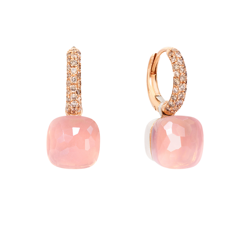 Pomellato Nudo rose quartz earrings