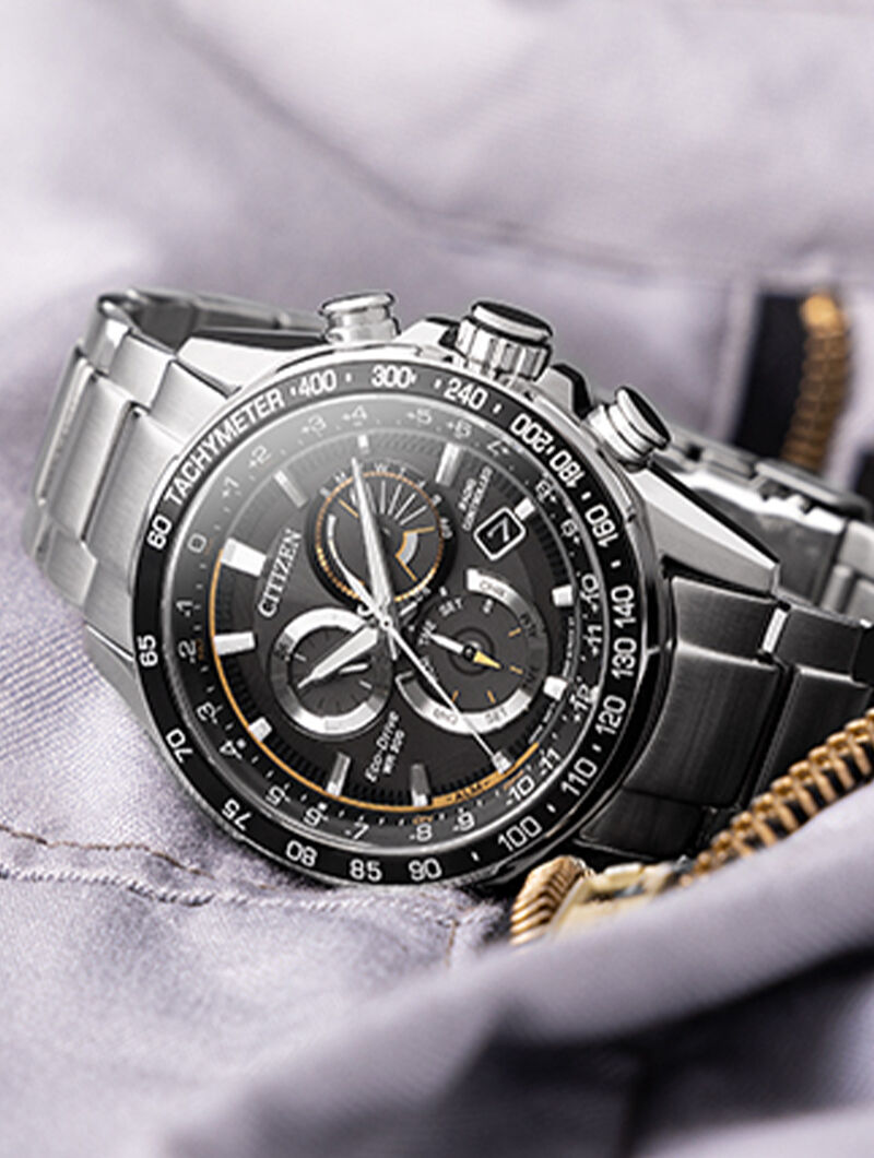 hs m citizen analog funk chronograph