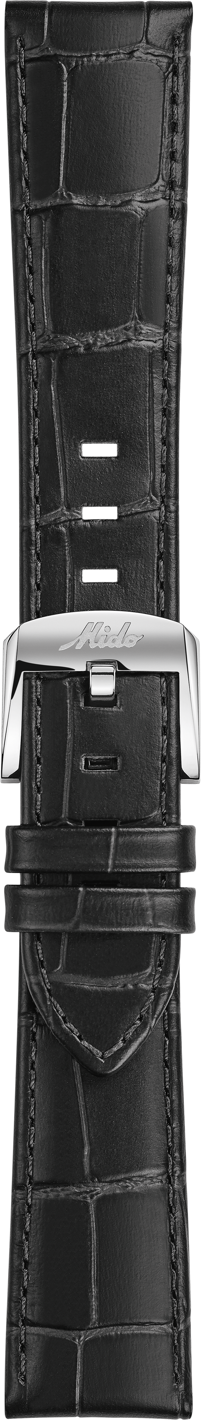 Mido Multifort black cowhide leather strap