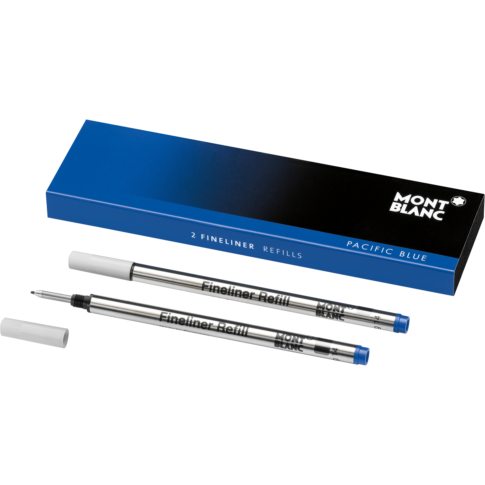 Montblanc 2 fineliner refills (B) Pacific Blue