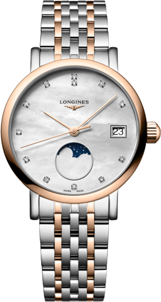 Longines Elegant Diamond Quartz Moonphase 30mm