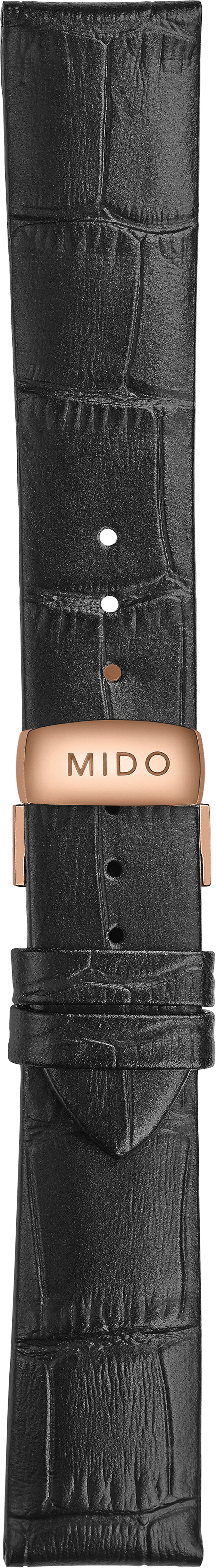Mido Baroncelli black cowhide leather strap