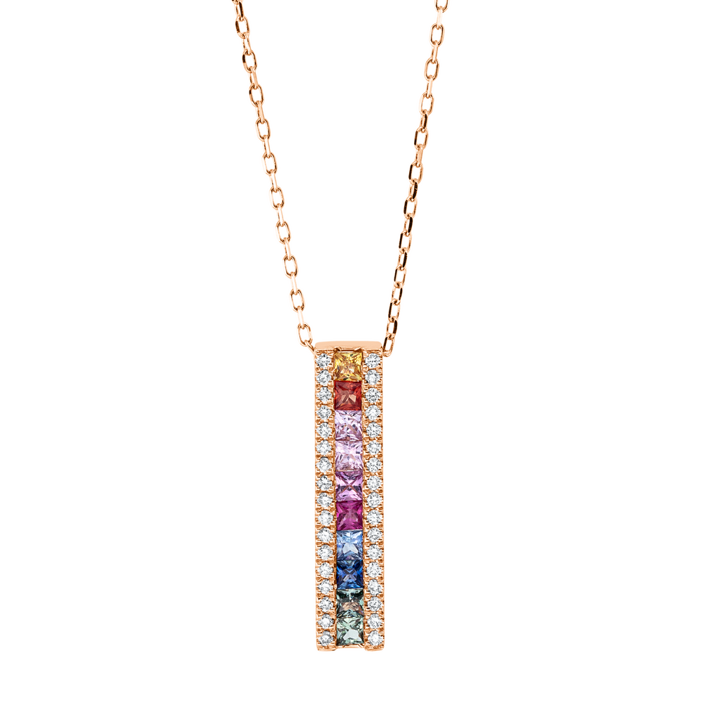 Brogle Selection Rainbow necklace with pendant