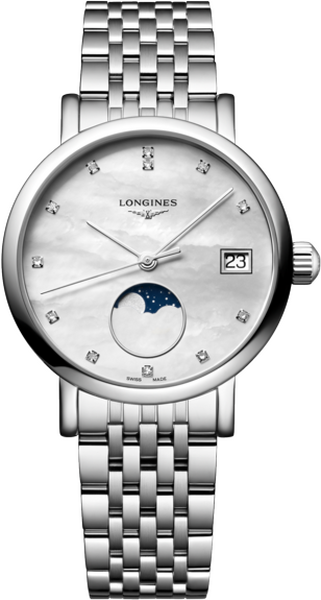 Longines Elegant Diamond Quartz Moonphase 30mm