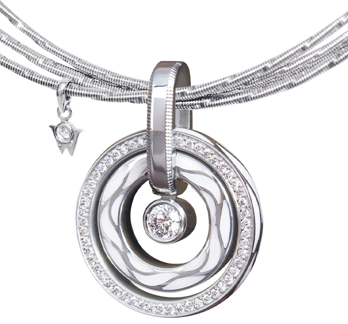 Wellendorff crystal wings pendant