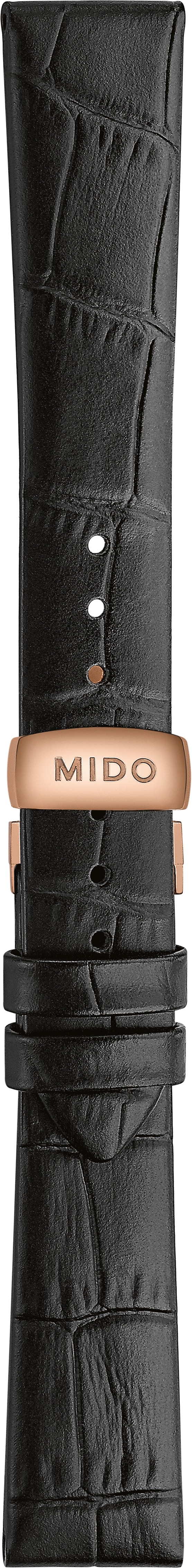 Mido Baroncelli black cowhide leather strap