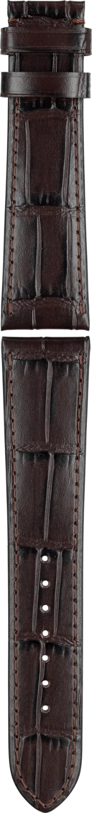 Union Glashütte crocodile pattern calfskin strap brown, stitching tone on tone