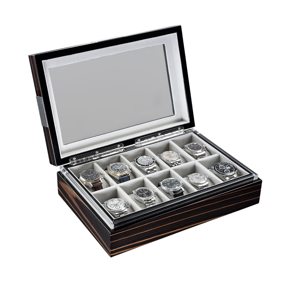 Heisse & Söhne watch box with viewing window Executive 10