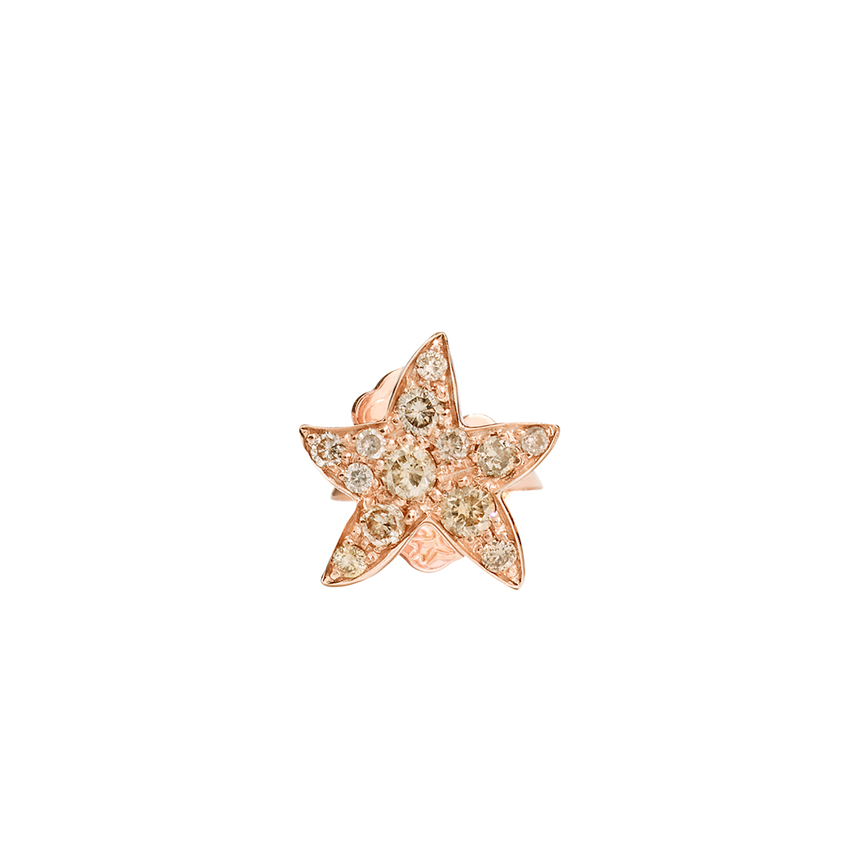 Dodo starfish diamond stud earrings, single piece